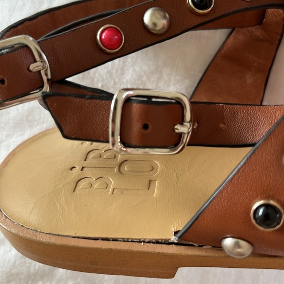 Anthropologie BWT Bibi Lou with multicolor studs Great Statement flat sandal ♥️ - Picture 10 of 12
